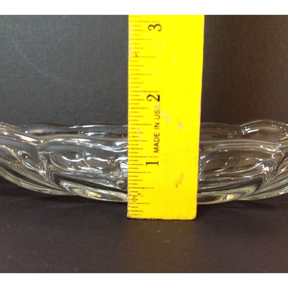 Vintage Clear Crystal Cut Glass Oval Relish Serving Dish Bowl Candy Nuts 8x4" - Picture 8 of 8